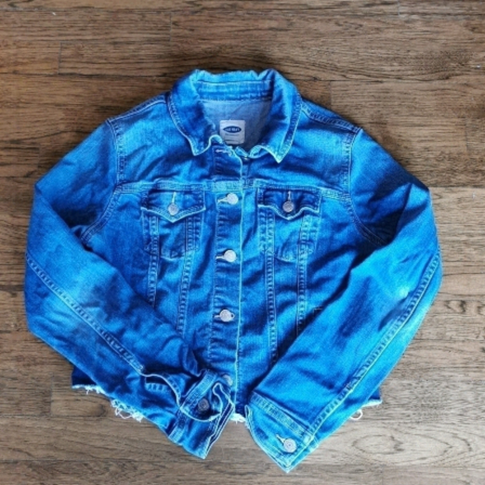 𝅺Upcycled Reworked Painted Denim Jacket Stretch Medium